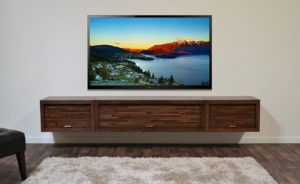 support mural tv salon design